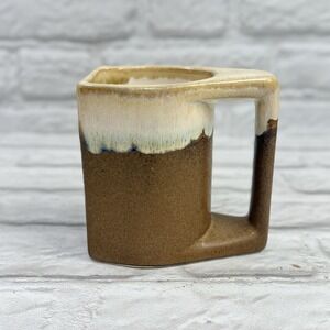 Vtg Rodolfo Padilla Brown Drip Glaze Coffee Mug Cup Stoneware Mexico Pottery